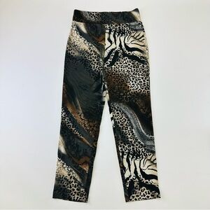 Frank Lyman animal print pullon pants Womens Size 8 stretch fit jacquard slim